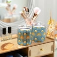 thumbnail image 3 of Yayeee 2 Pack Qtip Holder Bathroom Cotton Swab Canister with Lid Clear Dispenser Set, Light Blue Rainbow, 3 of 6