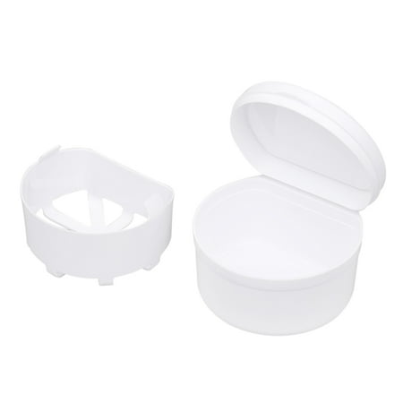 Premium Denture Bath 1Pc Denture Box Denture Case Dental False Teeth Cleaning Box Denture Bath Container Retainer Denture Holder ()