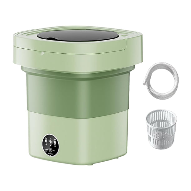 Lavadora de ropa, lavadora de viaje, ropa interior eléctrica automática de 9L, lavadora portátil que ahorra espacio, Mini lavadora para apartamentos verde con luz mayimx mini lavadora