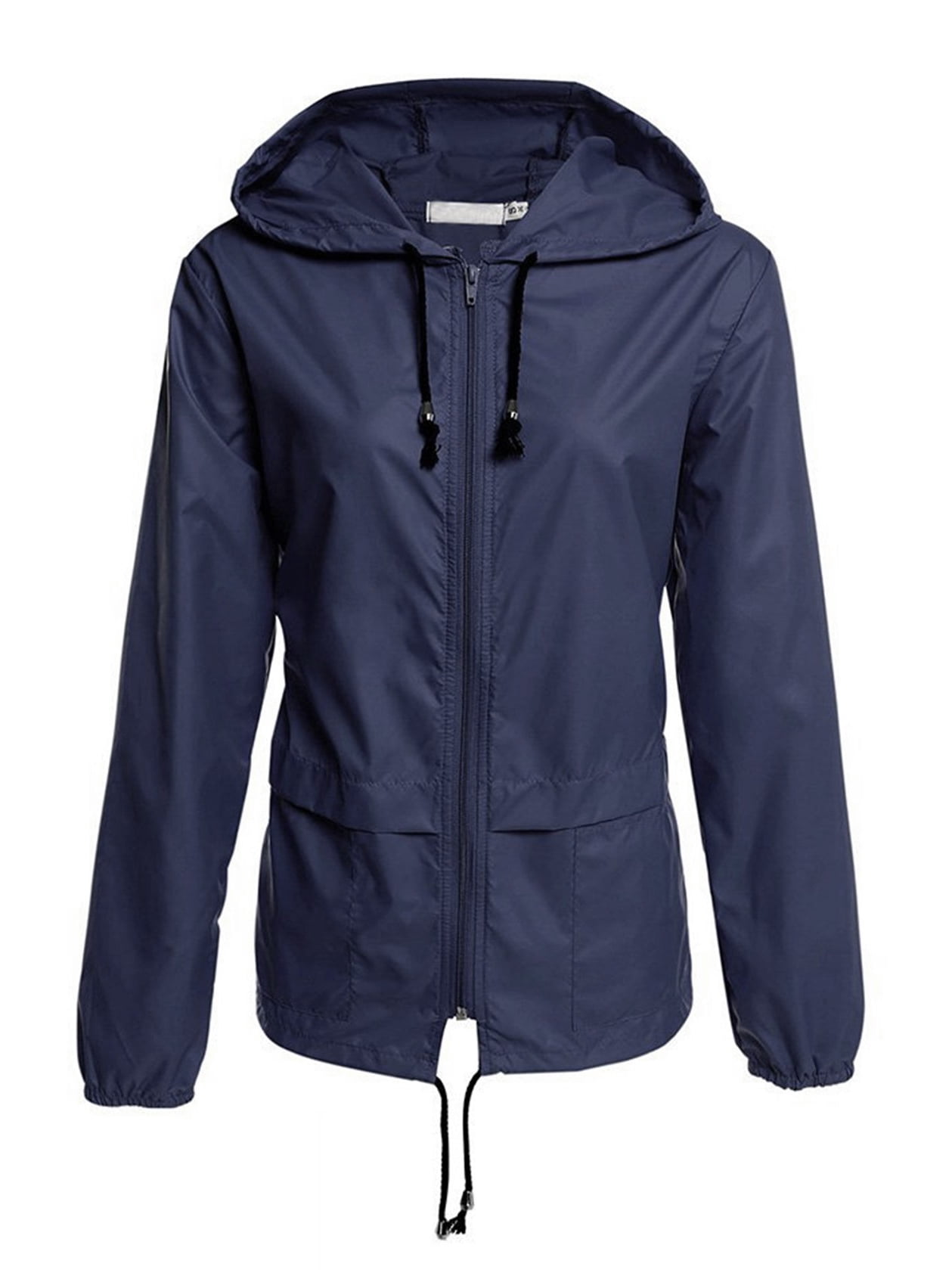 womens navy blue rain jacket