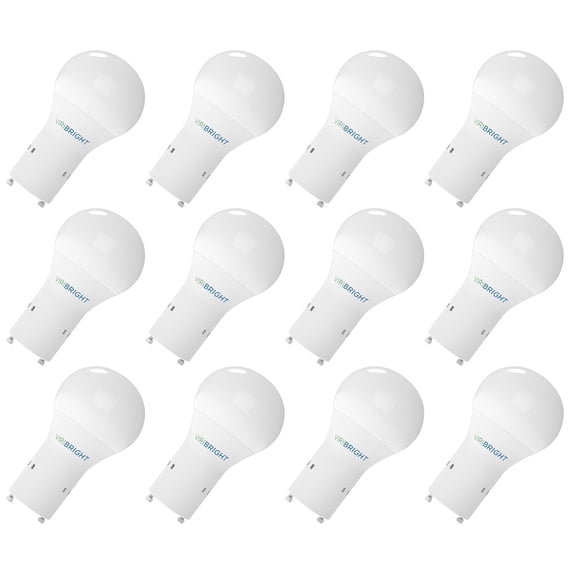 Viribright® A19 LED Bulb, GU24, 9W, 800 Lumens, Non-Dimmable, Warm White 2700K, (12 Pack)
