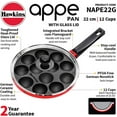 thumbnail image 2 of Nonstick Aluminum Pan with Glass Lid, 12 Cups, 22cm Diameter, Black, PFOA , Ceramic Coated, 2 of 7