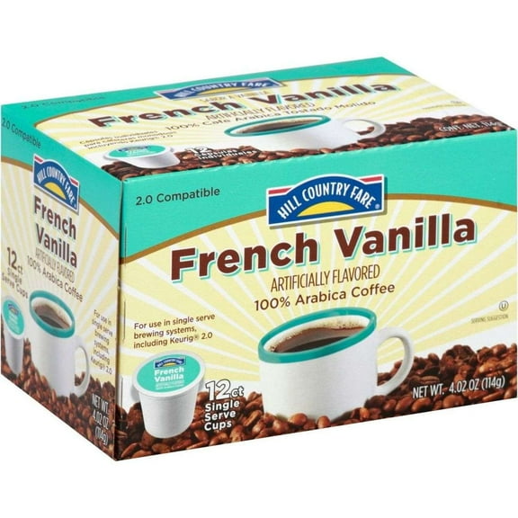 Hill Country Fare French Vanilla Single Serve Coffee Cups- 12 ct