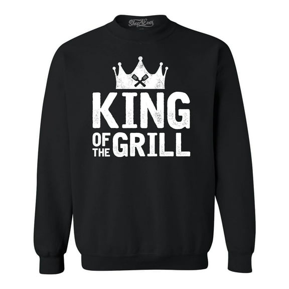 Shop4Ever Men's King of The Grill Cooking BBQ Crewneck Sweatshirt XXXXX-Large Black