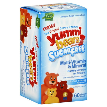 Gummy Vitamin Yummy Bears Sugar Free- 60 Yummi