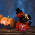 thumbnail image 4 of Halloween Pumpkin LED Light with Cat Figurine – Multicolored Resin Night Lamp for Halloween Decorations, Table Centerpiece & Party Atmosphere, 4 of 5