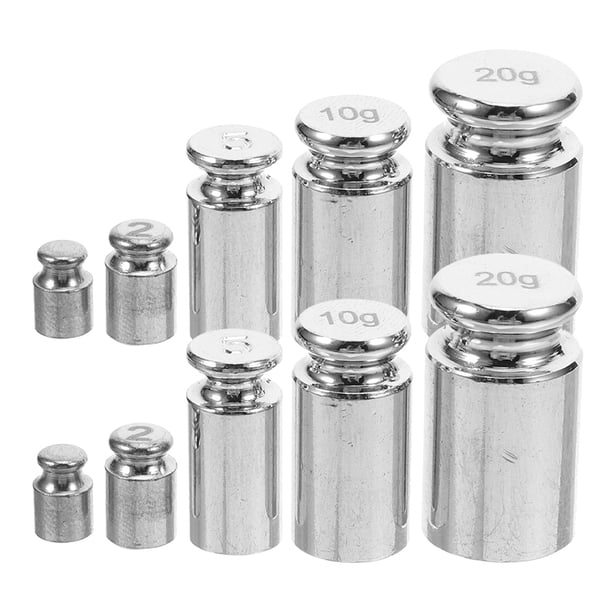 Juego de 10 pesas de calibración para báscula digital. Pesas de calibración de precisión para uso en joyería de laboratorio. 1 g, 2 g, 5 g, 10 g y 20 g.
