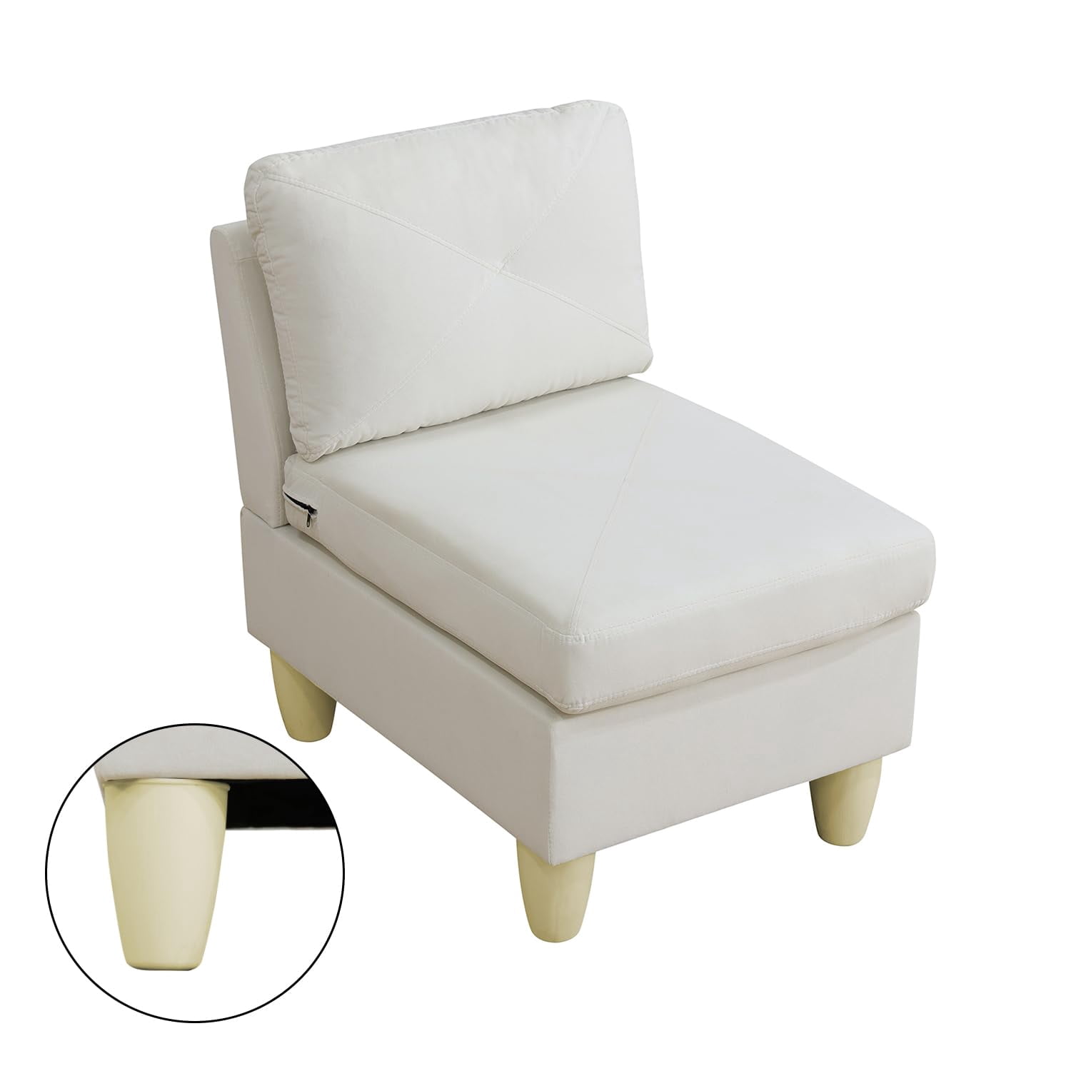 4-Piece Couch Living Room Sofa Set, 6 Seater Modular Sectional Couch L Shaped Corner Sofa, Beige