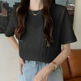 thumbnail image 2 of Women's Summer T-Shirts Thin Loose Round Neck Short Sleeve Comfortable Casual Top Lightweight Breathable Soft Daily Wear, 2 of 2