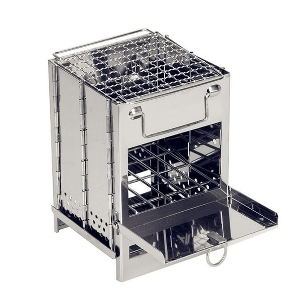 Barbecue grill,Stainless Steel Barbecue Outdoor Picnic Wood Stove Stainless Stove Burn Stove Steel Stove Portable With Bbq (type1) Qisuo Stove Portable Stove Portable Stove Burn 1 Wood Stainless