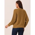 thumbnail image 4 of DARING DIVA Women's Open Front Knitted Casual Cardigan with Pockets M Brown, 4 of 5
