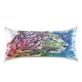 thumbnail image 3 of JSTEL Leopard Cheetah Portrait Watercolour Satin Pillowcase King Size Pillow Cases Envelope Closure Bed Pillow Cover, 20 x 40 inch, 3 of 9