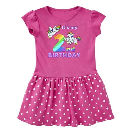 

Inktastic It s My 2nd Birthday Unicorn Gift Toddler Girl Dress