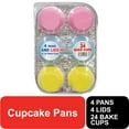 thumbnail image 5 of Handi-Foil 9.6" x 6.3" Aluminum Muffin Pans with Lids and 24 Bake Cups, 4 Count, 5 of 9