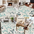thumbnail image 5 of Teal Green Botanical Area Rugs 6'x9', Small Throw Rugs for Kitchen Dining room, Rustic Country Spring Floral Summer Leaf Indoor Outdoor Rug Non-Slip Low Pile Carpet Runner Reversible Floor Mats, 5 of 8