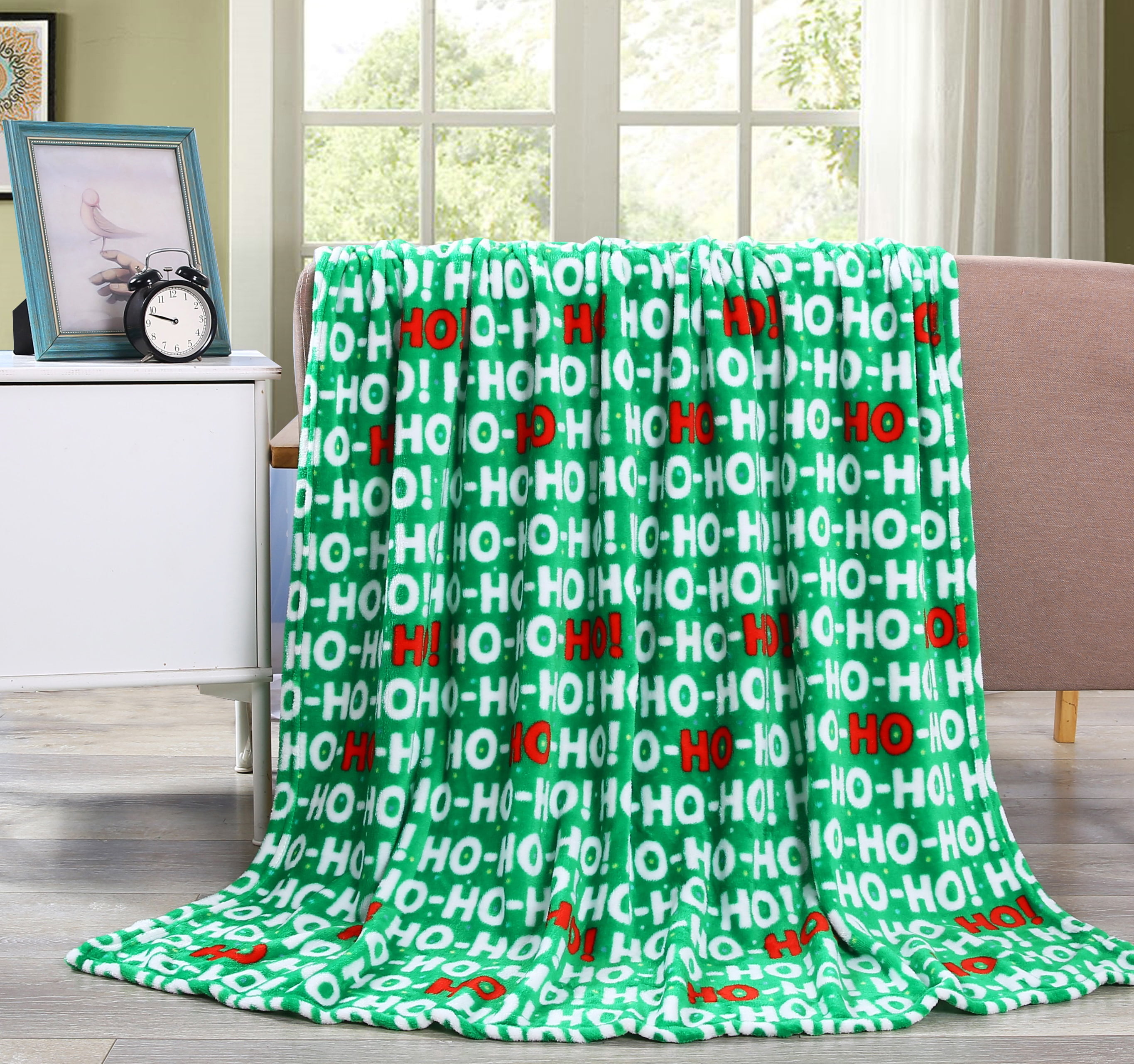 Let It Snow Collection Holiday Microfleece Throw Blanket (50" x 60