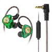 Audífonos deportivos HiFi con auriculares con micrófono para teléfonos (enchufe negro verde)