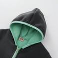 thumbnail image 6 of fnnxnal Big Girls 8T Green Fleece Jacket - Hooded Full Zip, Machine Washable, Durable for Spring Fall, School & Play, 6 of 9