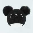 thumbnail image 2 of snilers Baby Beanie Cute Bear Pompom Winter Hat Soft Comfortable Lightweight Cap Fashion Solid Warm Knitted Beanies Hats for Girls 0-3 Years Free Size, 2 of 5