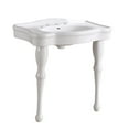 thumbnail image 3 of White Console Sink China Two Spindle Legs w/Rose Gold 8" Faucet Bathroom Sink Tap| Renovators Supply, 3 of 5