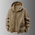 thumbnail image 6 of Mens Windbreaker Hooded Jackets Lightweight Zip Up Waterproof Jacket with Pockets Loose Fit Outdoor UV Sun Running Shirts, 6 of 8
