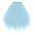 thumbnail image 4 of Ruyang Baby Girls Solid Skirt Elastic Waist Fluffy Multi Layered Tulle Tutu Skirt Kids Halloween Party Dress‑Up Bottoms, 4 of 4