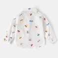 thumbnail image 7 of felwors Toddlers Baby Boys Lapel Long Sleeves Cotton Button Down Lapel Shirts Girls T-Shirts Kids Tops Graphic Car Print Tee (White,5-6 Years), 7 of 7