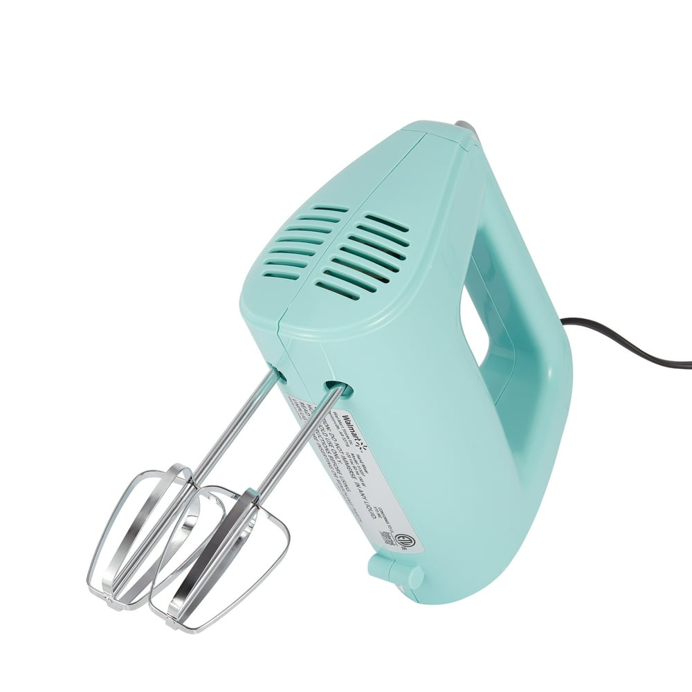 Mainstays 5Speed 150Watts Hand Mixer with Chrome Beaters, Mint