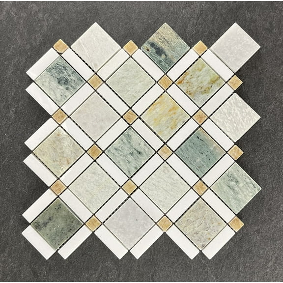10 - Sheets of Marble Pinwheel Wall and Floor Mosaic Tiles