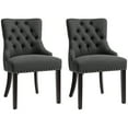 thumbnail image 1 of HOMCOM Chaises de Salle à Manger Capitonnées Lot de 2, Chaise d'Appoint Rembourrée, 1 of 10