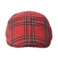 thumbnail image 2 of WITHMOONS Cotton Plaid Ivy Newsboy Cap Cabbie Flat Beret Hat YZ30097 (Red), 2 of 5