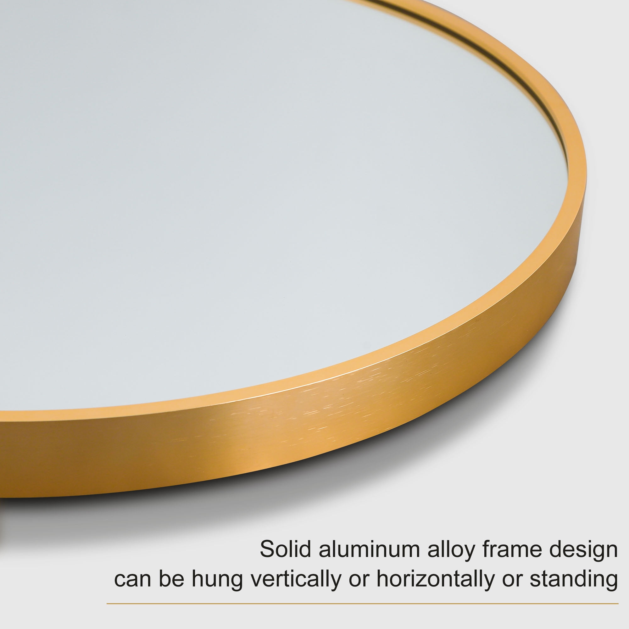 Aluminum Alloy Full-length Mirror Arch Decorative Mirror 71"x32",Gold with Bracket
