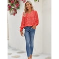 thumbnail image 4 of Women's V Neck Long Sleeve Shirt Tops Casual Office Work T-Shirt Blouse, 4 of 7