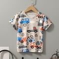 thumbnail image 2 of Gyexs Shirts for Boys 2T-3T T-Shirts for Boy Casual Summer Short Sleeve Tees Shirt Holiday Activewear T-Shirt (Toddlers, Beige, 2-3 Years), 2 of 6