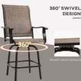 thumbnail image 3 of 2 Outdoor Swivel Bar Stools with Curved Backrest / Full Support for Solo or Friend Time, 3 of 3