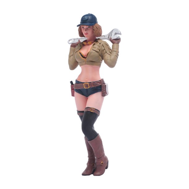 Figura de chica de carreras a escala, miniatura de resina pintada a mano, decoración de microescena para regalo de cumpleaños y decoración de casa de Escala de 1 a 18