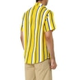 thumbnail image 3 of INSPIRE CHIC Men's Summer Striped Short Sleeves Beach Hawaiian Shirt 2XL Bright Yellow, 3 of 6