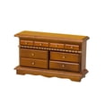 thumbnail image 1 of Mini mueble de TV artesanal para casa de muñecas 1:12, con cajones, armario de almacenamiento de madera para decoración, adornos, accesorios, casa de, 1 of 9