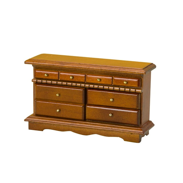 Mini mueble de TV artesanal para casa de muñecas 1:12, con cajones, armario de almacenamiento de madera para decoración, adornos, accesorios, casa de