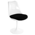 thumbnail image 1 of Plata Décor Import Inc – Fauteuil moderne blanc sans accoudoirs Tulip avec coussin noir confortable, idéal pour la salle à manger ou le bureau, 1 of 7