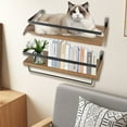 thumbnail image 4 of Nicewell Solid Wood Floating Shelves for Wall, Wall Mounted Storage Shelves, Set of 2 Bathroom Shelves with Towel Bar, 16-inch Wall Shelves for Bathroom, Living Room, Kitchen, Bedroom, Brown, 4 of 7