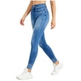 thumbnail image 2 of Favoffer Women's Imitation Denim Yoga Pants High Waist Tight Fit Hip Lifting Tummy Control Stretch Casual Trousers Outdoor Fitness Activewear, 2 of 7