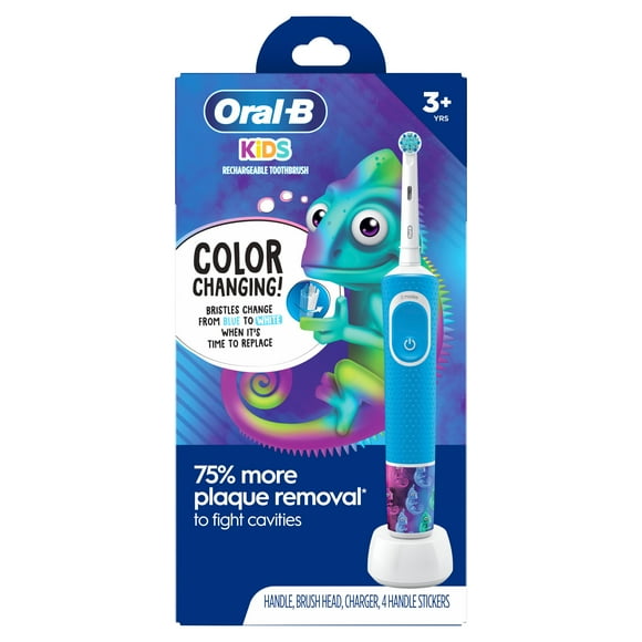 Oral-B Kid's Electric Rechargeable Toothbrush with Charger for Ages 3+, Extra Soft Bristles, 1 count