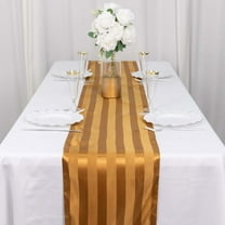 Efavormart 12"x108" Gold Satin Stripe Table Runner, Elegant Tablecloth Runner