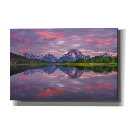 Epic Graffiti 'Grand Sunrise - Grand Teton National Park' by Darren White, Giclee Canvas Wall Art, 18"x12"