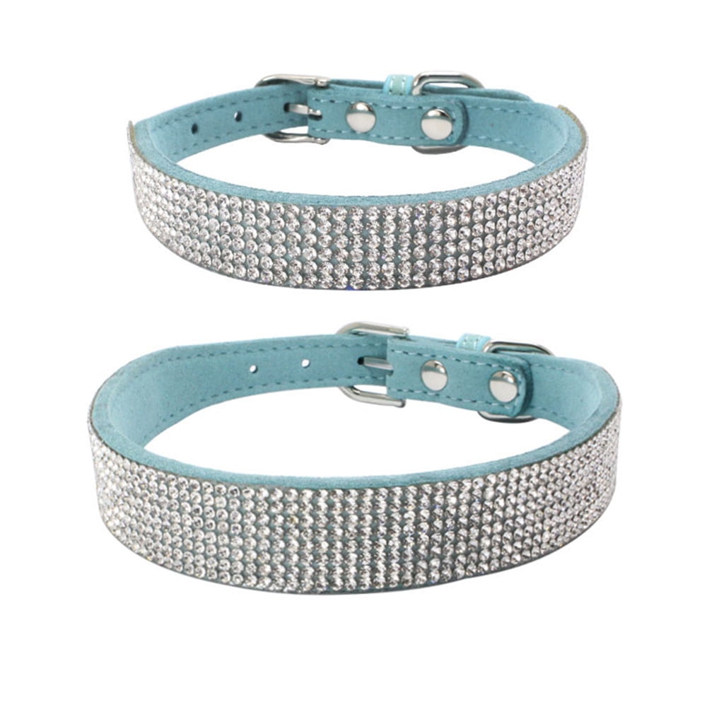 Bling Dog Collar Sparkly Rhinestone Studded Small Medium Dog Adjustable