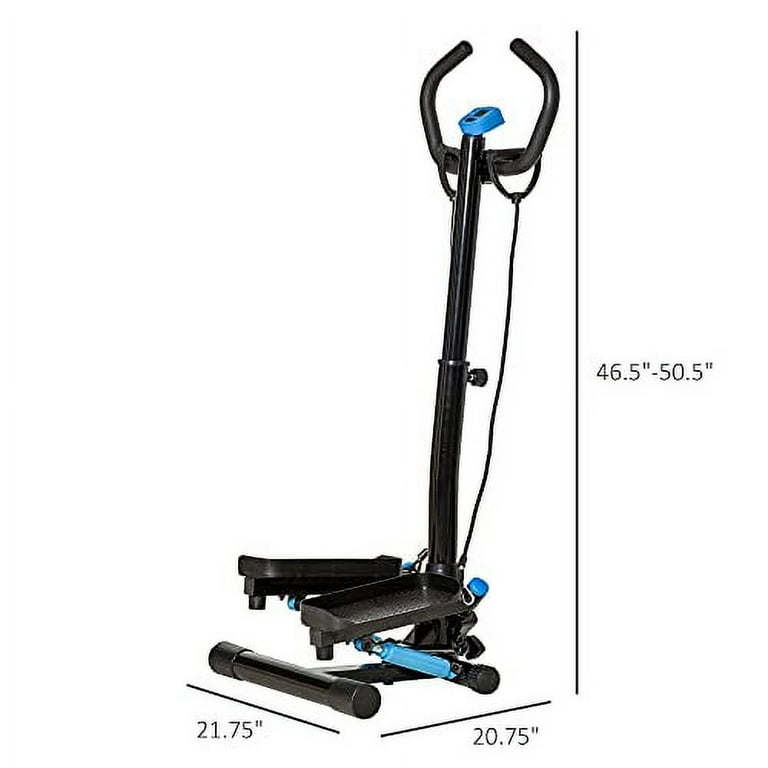 Soozier Twist Stepper Machine with Resistance Bands Adjustable Workout Fitness Equipment with Handle Bar and LCD Display for Home Gym Exercise Walmart