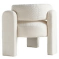 thumbnail image 5 of 34.6" Wide Boucle Accent Chair, Modern White Living Room Chair with Solid Wood Frame, Comfy Upholstered Barrel Side Chair for Makeup, Living Room, Bedroom and Office, 5 of 7
