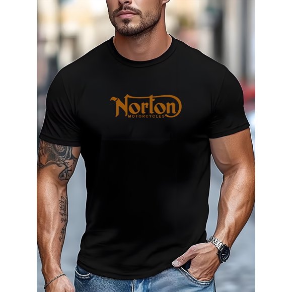T Shirt Men'S Norton Motorcycle Graphic Summer Casual ShortSleeve