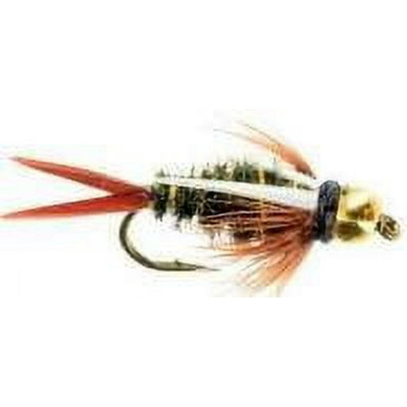 Prince Bead Head Nymph - One Dozen Wet Flies - 3 Size Assortment 14,16,18 (4 of Each)